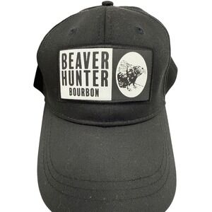 Beaver Hunter Bourbon Hat Snapback‎ Black Patch Trucker Cap Baseball Style